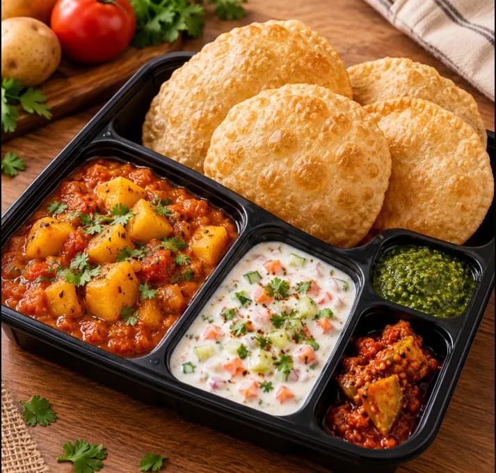 Aloo Puri Platter